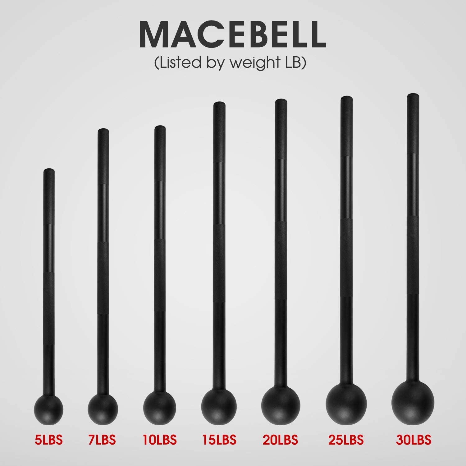 Steel Mace Bell for Strength Training, Shoulder, Grips & Forearms Workouts - Weight Available: 5, 7, 10, 15, 20, 25, 30 Lbs