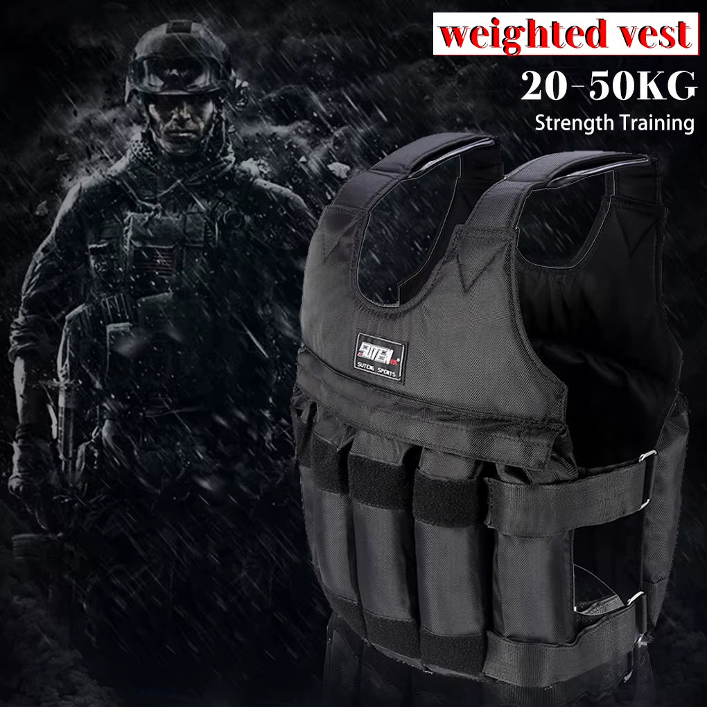 50Kg Fitness Sports Weighted Vest Adjustable Workout Exercise Training Weight Bearing Clothes Strength Physical Training