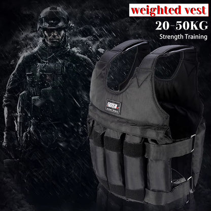 50Kg Fitness Sports Weighted Vest Adjustable Workout Exercise Training Weight Bearing Clothes Strength Physical Training