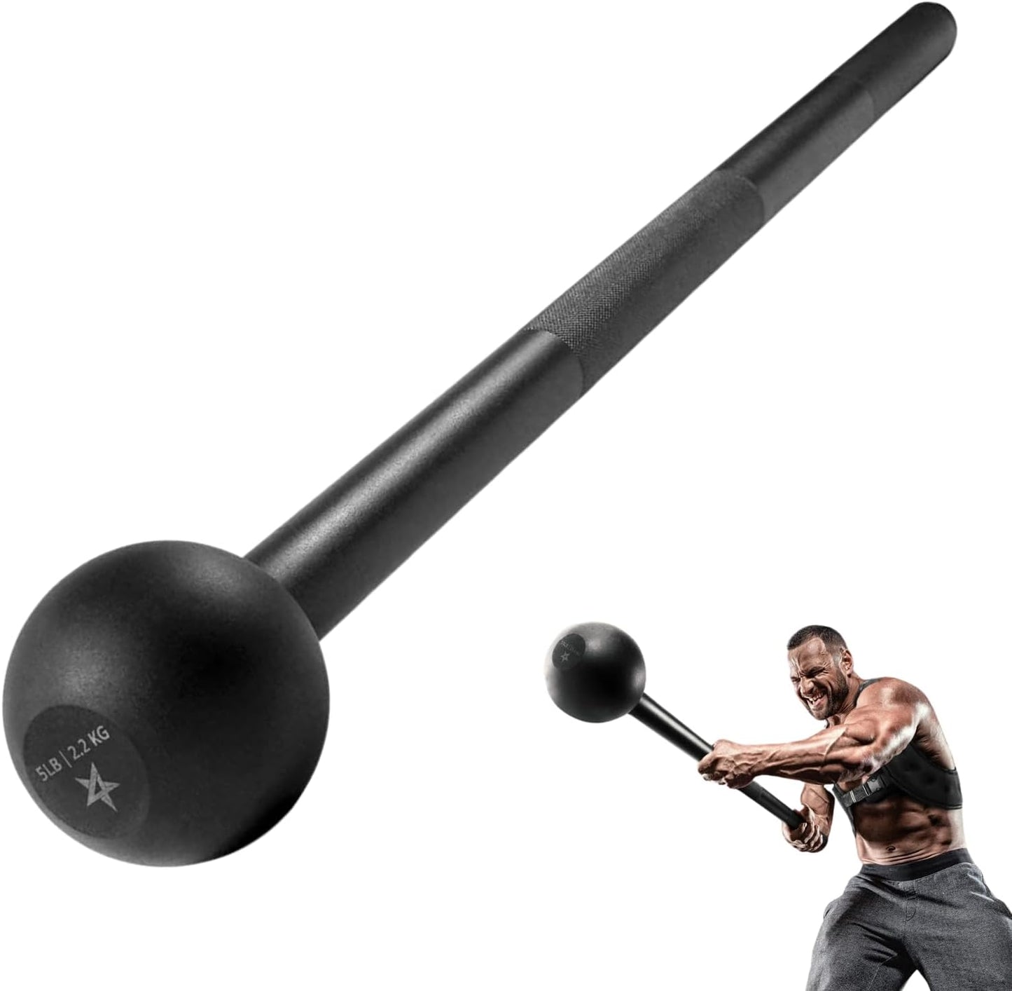 Steel Mace Bell for Strength Training, Shoulder, Grips & Forearms Workouts - Weight Available: 5, 7, 10, 15, 20, 25, 30 Lbs