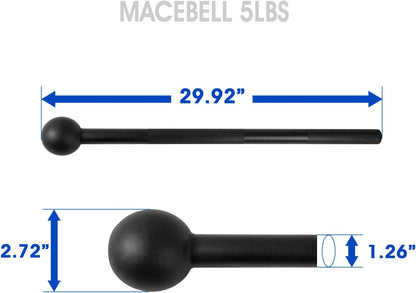 Steel Mace Bell for Strength Training, Shoulder, Grips & Forearms Workouts - Weight Available: 5, 7, 10, 15, 20, 25, 30 Lbs