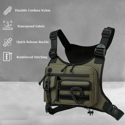 Tactical Chest Bag for Men and Women Running Chest Bag Vest EDC Waterproof Anti-Theft Chest Pack Rig Outdoor Sports & Workouts