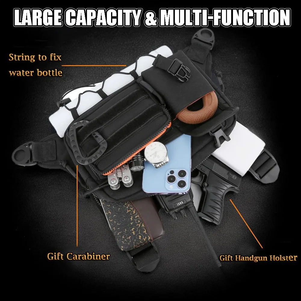 Tactical Chest Bag for Men and Women Running Chest Bag Vest EDC Waterproof Anti-Theft Chest Pack Rig Outdoor Sports & Workouts
