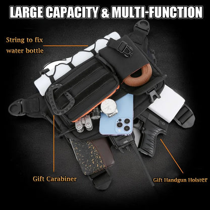 Tactical Chest Bag for Men and Women Running Chest Bag Vest EDC Waterproof Anti-Theft Chest Pack Rig Outdoor Sports & Workouts