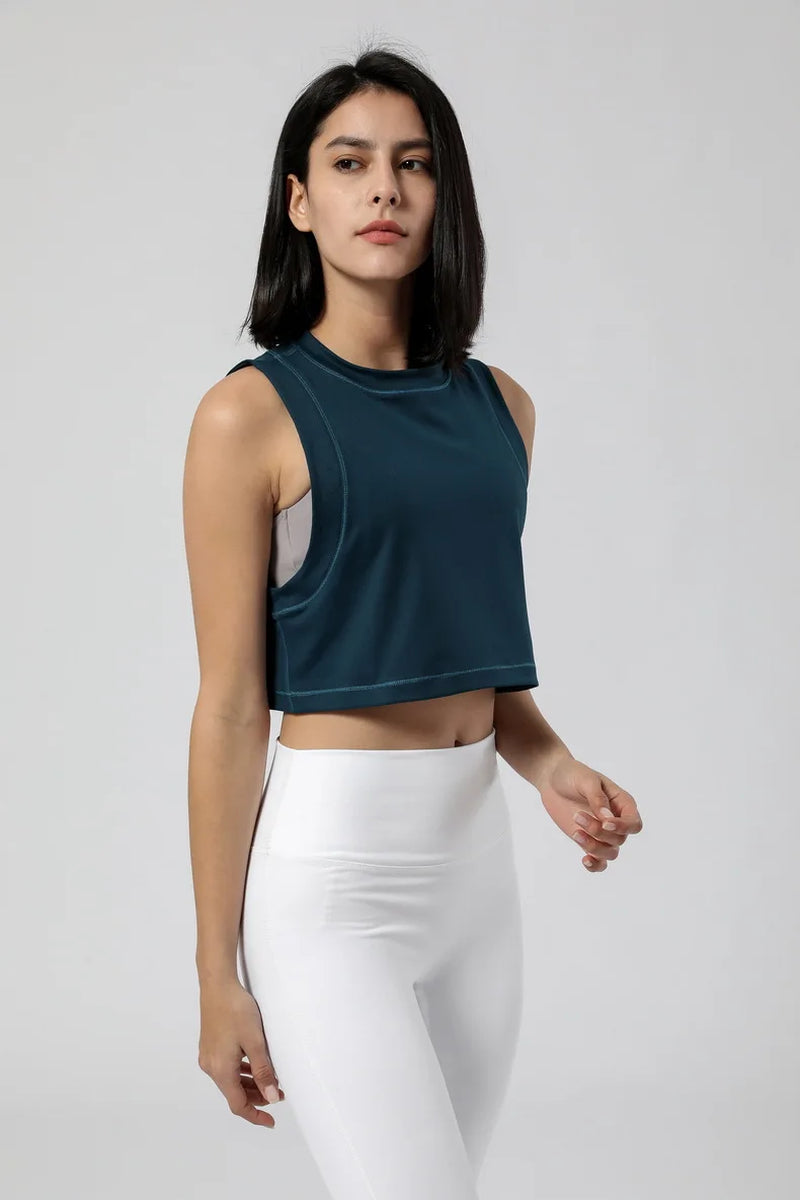 Sexy Tank Bra Short Loose Hedging Yoga Bta Crop Top Mouse Pad Sports Vest Fitness Blouses Shirt Haut Femme Mesh Breathable Vest