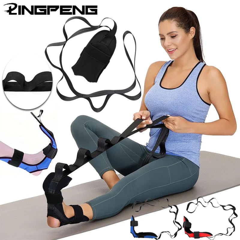 Yoga Stretching Band Segmented Adjustment Assisted with Foot Stretching Band Rehabilitation Training Leg and Foot Stretching